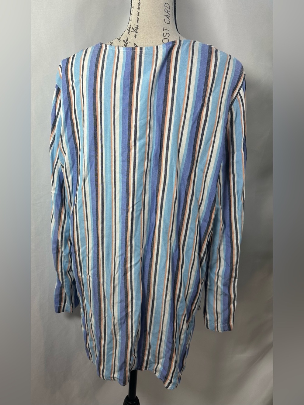 Ruby Rd. Blue Multi-Stripe V-Neck Tunic - Picture 4 of 10